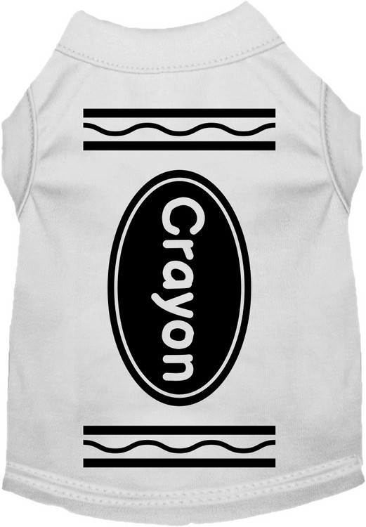 Crayon Costume Screen Print Dog Shirt White Size XS